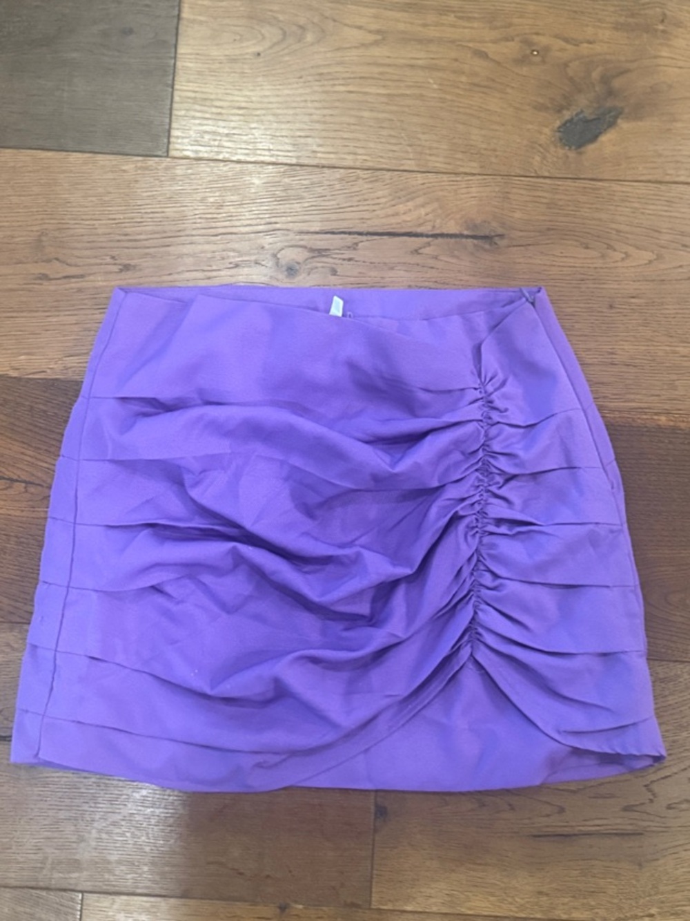glam Violet Ruched Mini Skirt